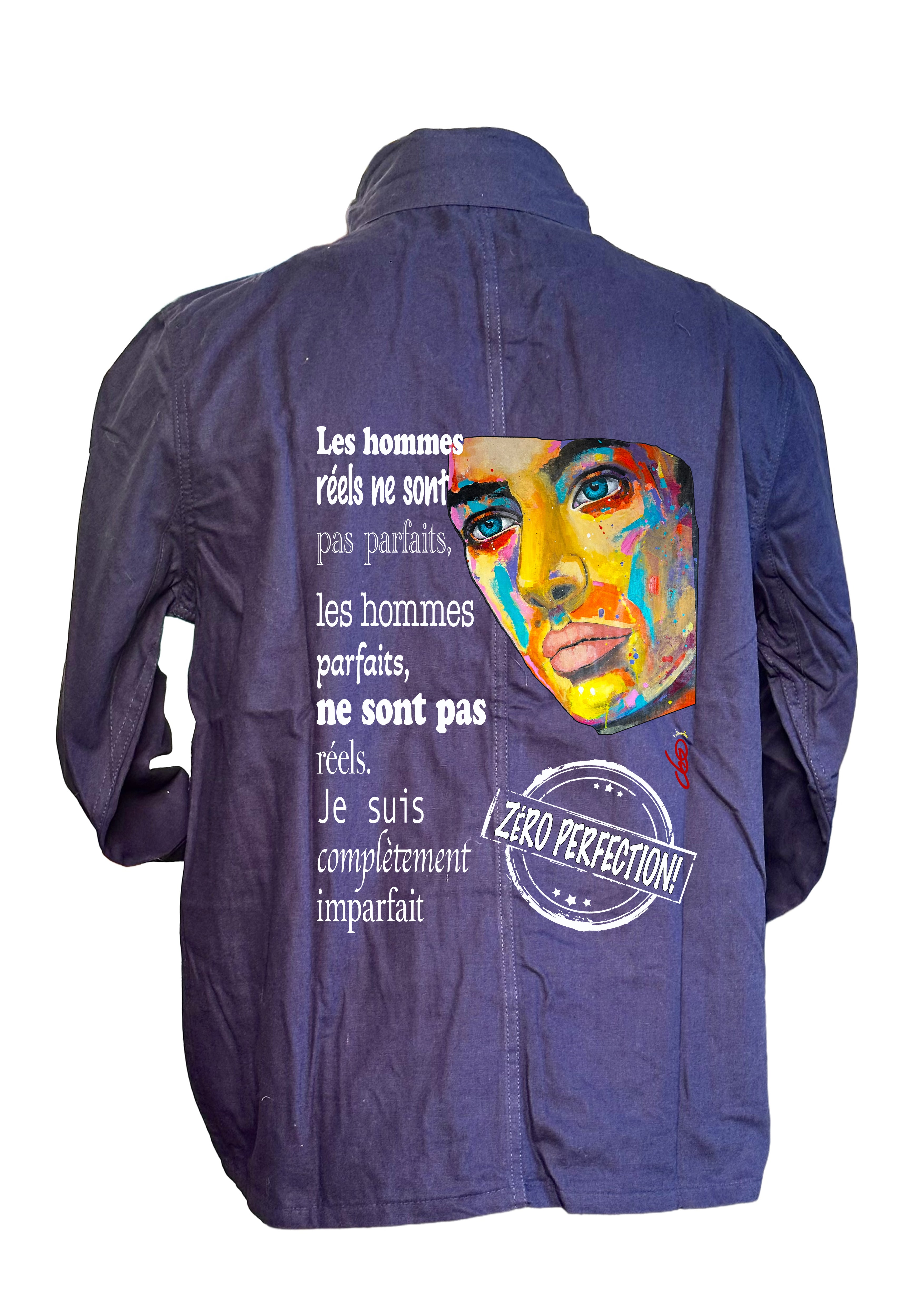 Veste Bleu de Chine Bleu de travail Homme Imparfait ODS - Art urbain streetwear O.D.S collection