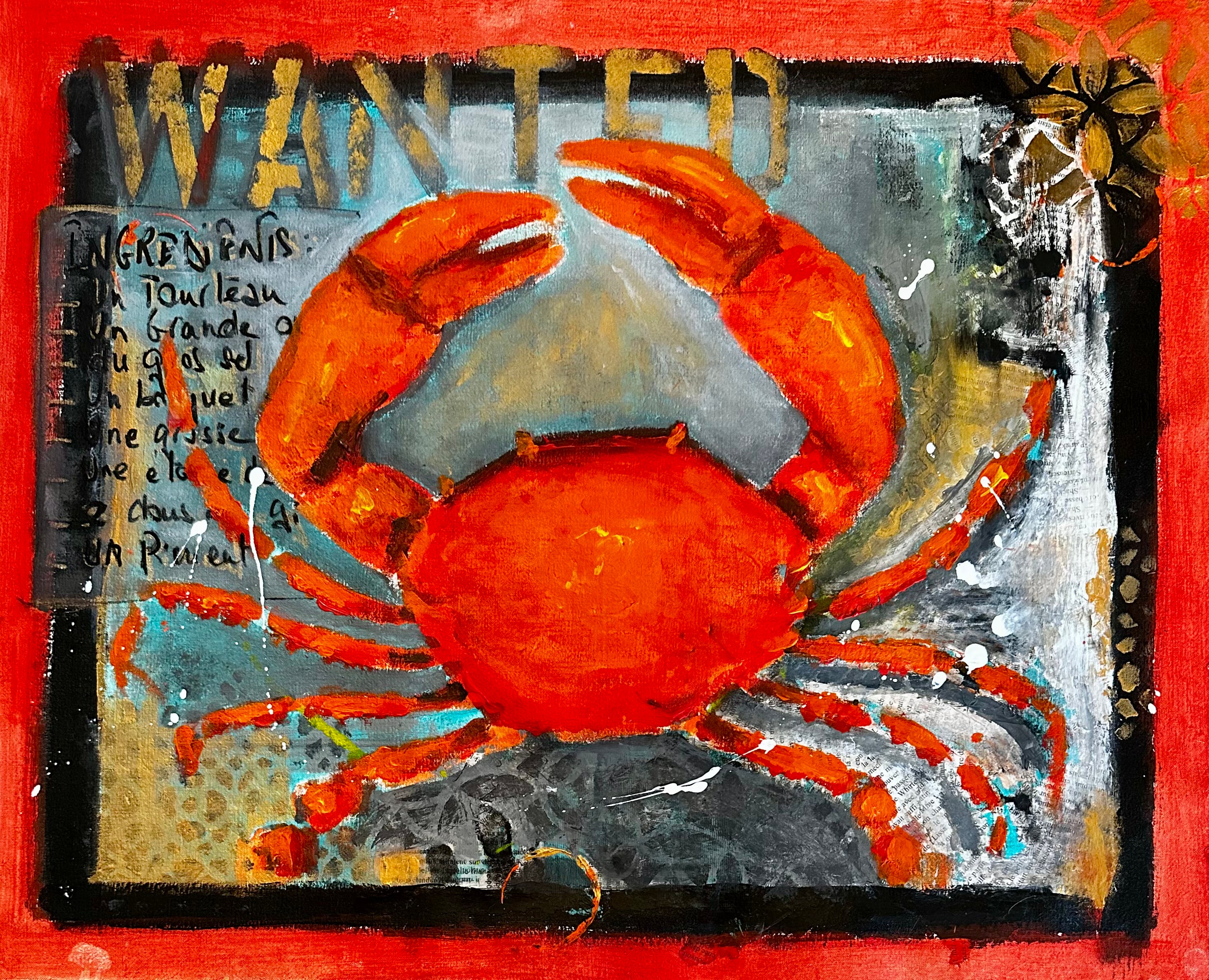 Peinture originale Tourteau Mariole par Ondine - Œuvre d'art peinte à la main inspirée de Marseille, création unique O.D.S collection