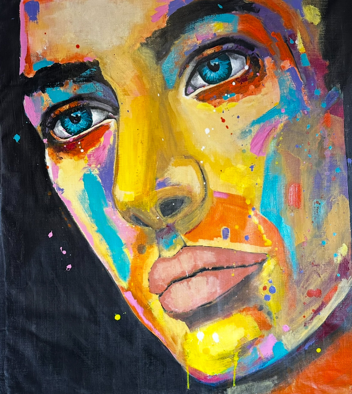 Peinture originale homme imparfait création Ondine artiste ODS vêtements