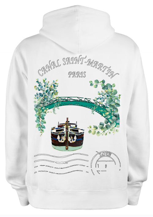 Sweat Canal Saint-Martin Paris - Design original peint à la main par Ondine Devis Steinmetz - ODS