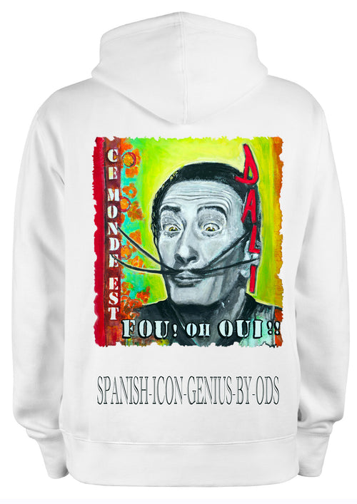 Sweat, Salvador Dalí, Ce monde est fou, Spanish icon, Art pop, Surréalisme, Peinture originale de Ondine O.D.S, Créateur français, Art wearable, Portrait artistique