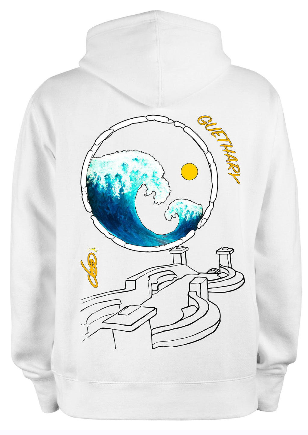 Sweat, Guéthary, Surf Basque, Côte Basque, Art surf, Vague océan, Peinture originale de Ondine O.D.S, Créateur français, Art wearable, Portrait artistique
