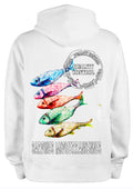 Sweat Sardines Méditerranéennes O.D.S collection - Design artistique célébrant les sardines colorées de la côte méditerranéenne, peinture originale d'Ondine imprimée sur textile premium

