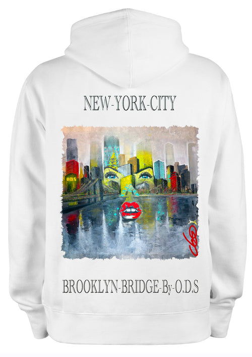Sweat Brooklyn Bridge New York - Peinture originale Ondine - Pop Art NYC créateur français O.D.S