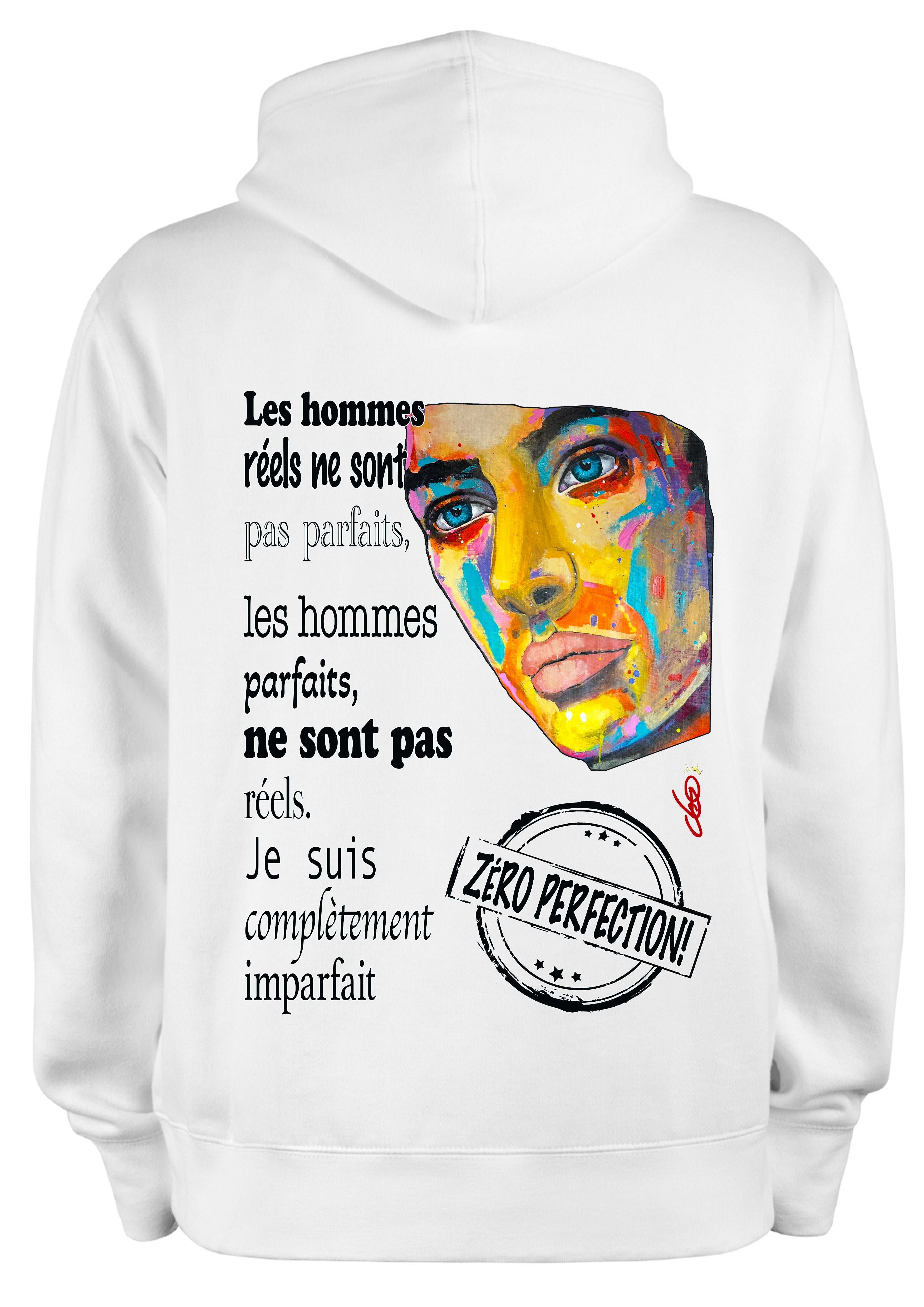 
Sweat Homme Imparfait ODS O.D.S collection - Design artistique célébrant l'authenticité masculine, peinture originale d'Ondine imprimée sur textile premium
