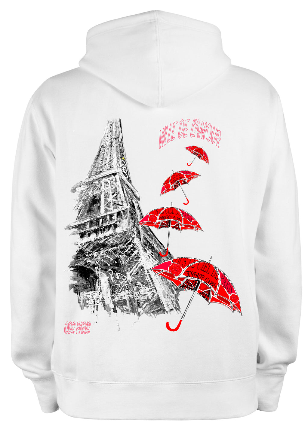 Sweat Paris Ville de l'Amour O.D.S collection - Design artistique inspiré de la capitale romantique, peinture originale d'Ondine imprimée sur textile premium