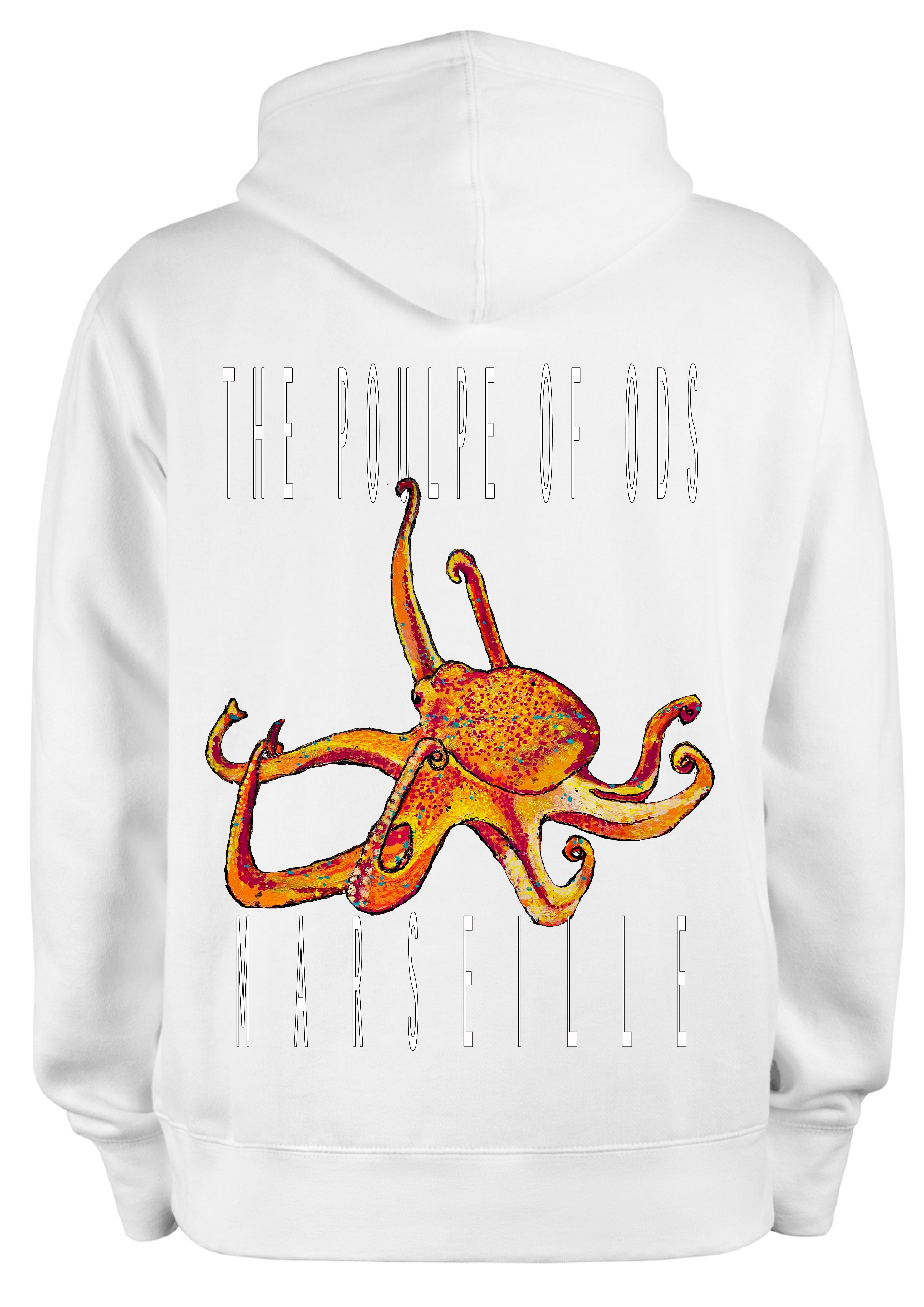 Sweat The Poulpe of Marseille O.D.S collection - Design artistique inspiré du Vieux-Port, peinture originale d'Ondine imprimée sur textile premium