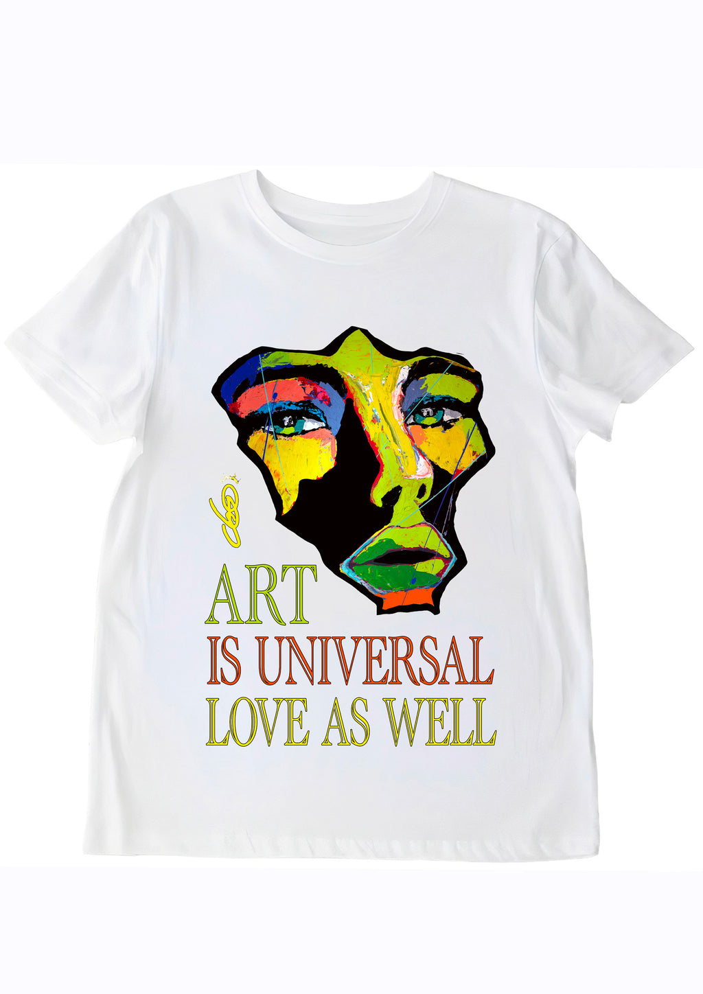 T-shirt Art Is Universal Love As Well - Création originale peinte à la main par l'artiste Ondine - ODS Collection