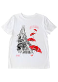 T-shirt Paris Ville de l'Amour O.D.S collection - Design artistique inspiré de la capitale romantique, peinture originale d'Ondine imprimée sur textile premium