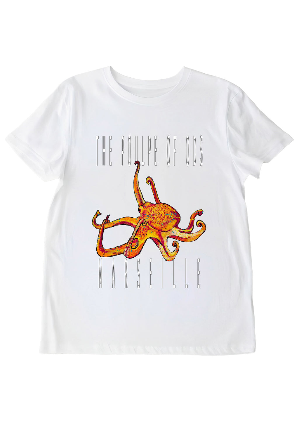 Tee-shirt The Poulpe of Marseille par Ondine - Œuvre d'art imprimée sur textile O.D.S collection