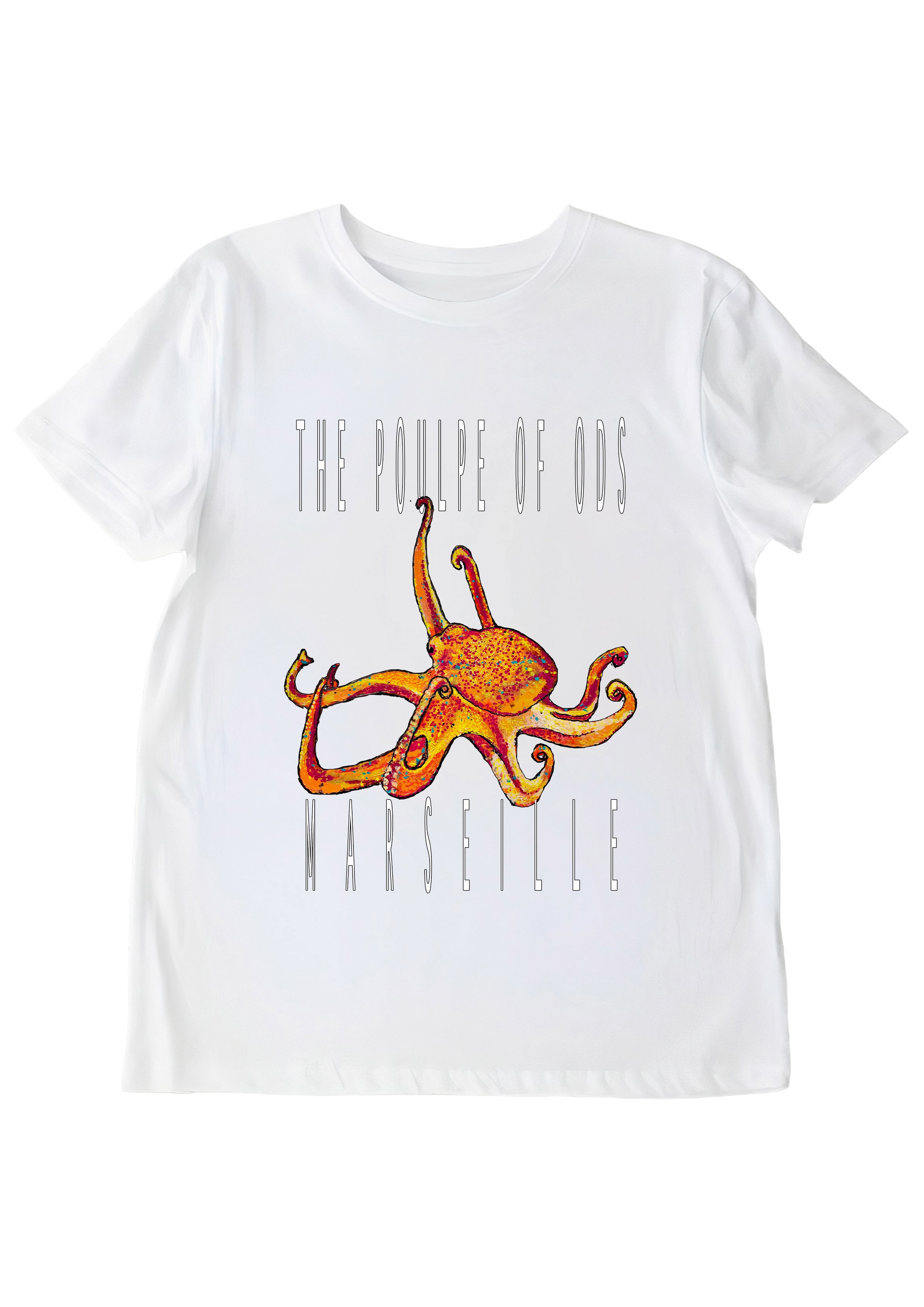Tee-shirt The Poulpe of Marseille par Ondine - Œuvre d'art imprimée sur textile O.D.S collection