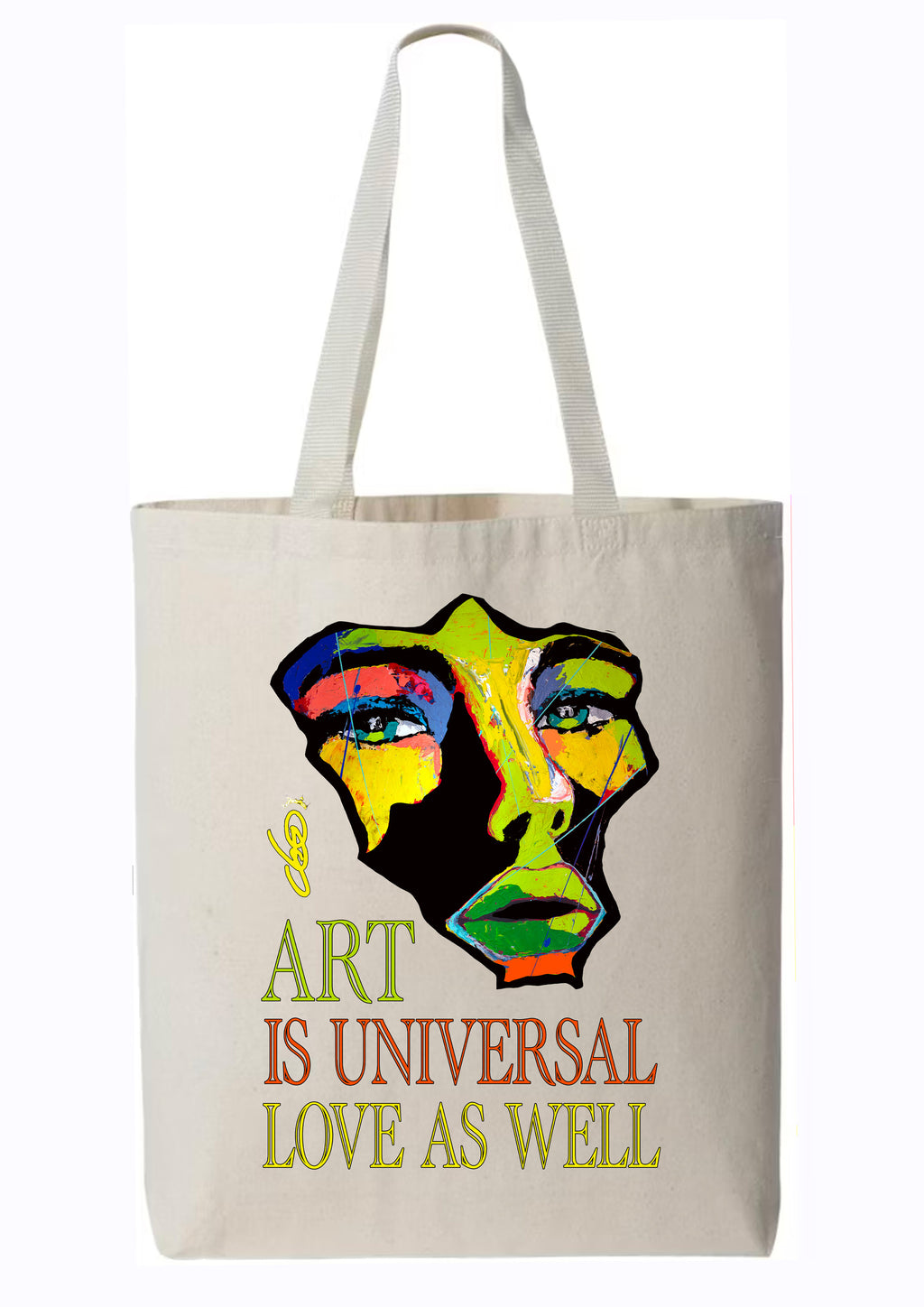Totebag Art Is Universal Love As Well - Création originale peinte à la main par l'artiste Ondine - ODS Collection
