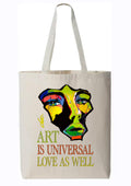 Totebag Art Is Universal Love As Well - Création originale peinte à la main par l'artiste Ondine - ODS Collection