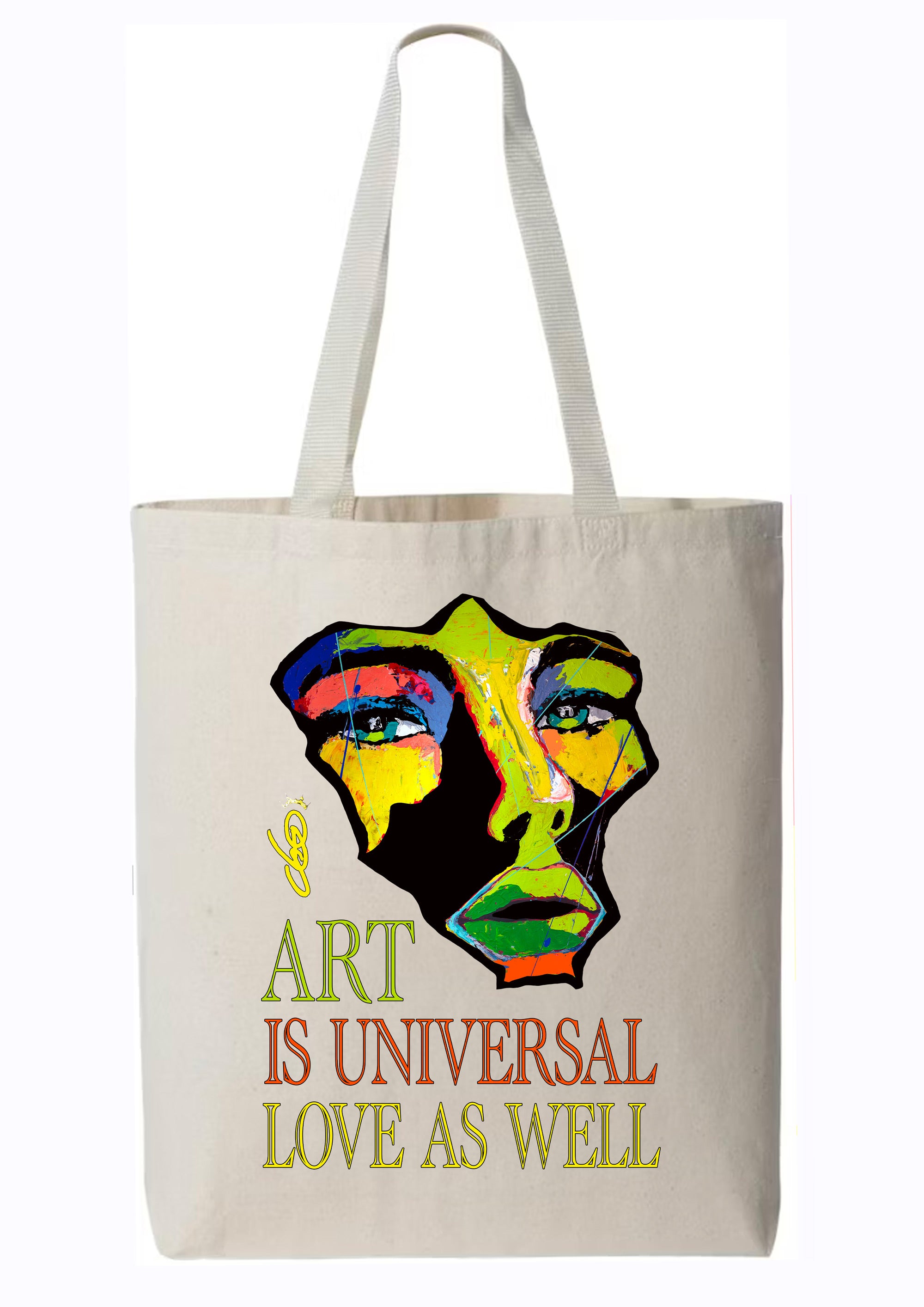 Totebag Art Is Universal Love As Well - Création originale peinte à la main par l'artiste Ondine - ODS Collection