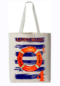 Totebag Bouée Belam Saint-Malo - Bel Âme Bretagne - Peinture originale artiste Ondine - Art wearable créateur français - Bouée bateau maritime - Sac plage Saint-Malo - Cadeau Bretagne mer - Totebag art maritime - Création française Bretagne
