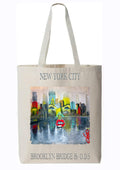 Totebag Brooklyn Bridge New York - Peinture originale Ondine - Pop Art NYC créateur français O.D.S