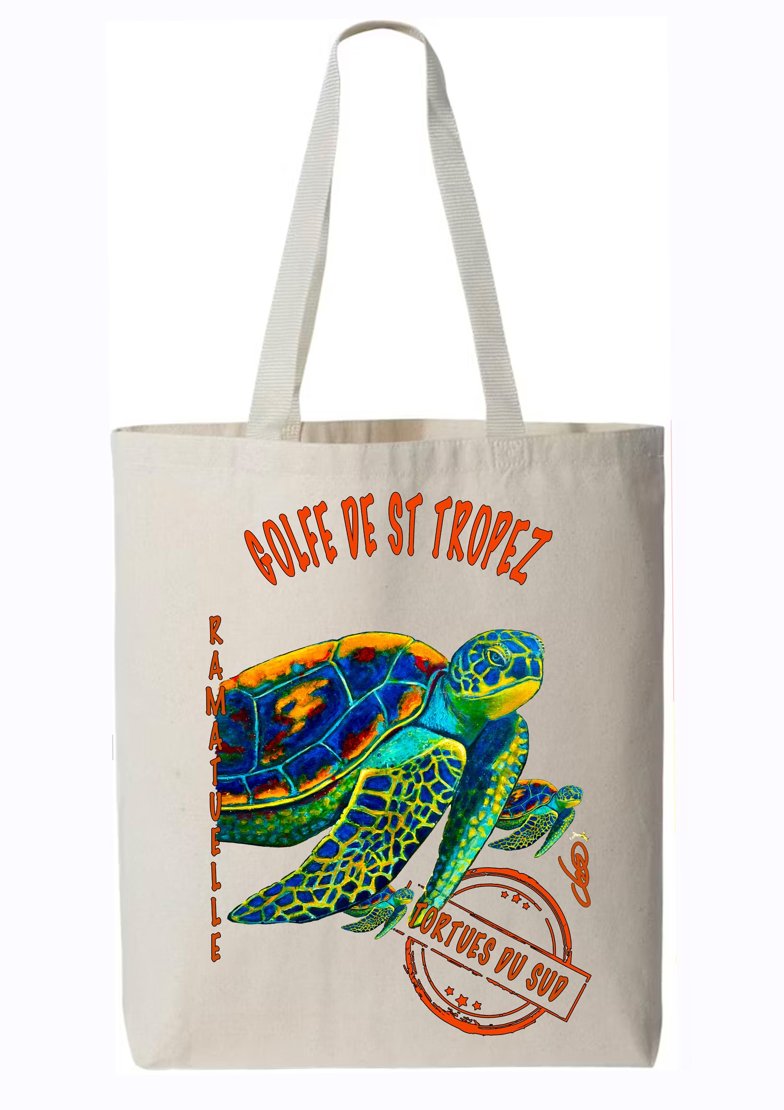 Totebag Tortues du Sud — Golfe de St Tropez | Créatrice Franco-Américaine ODS