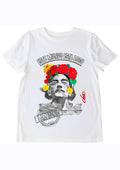 T-shirt Salvador Dalí Este Mundo Está Loco - Portrait pop art premium créateur français ODS - Moustache iconique et roses rouges - Peinture originale imprimée sur textile
