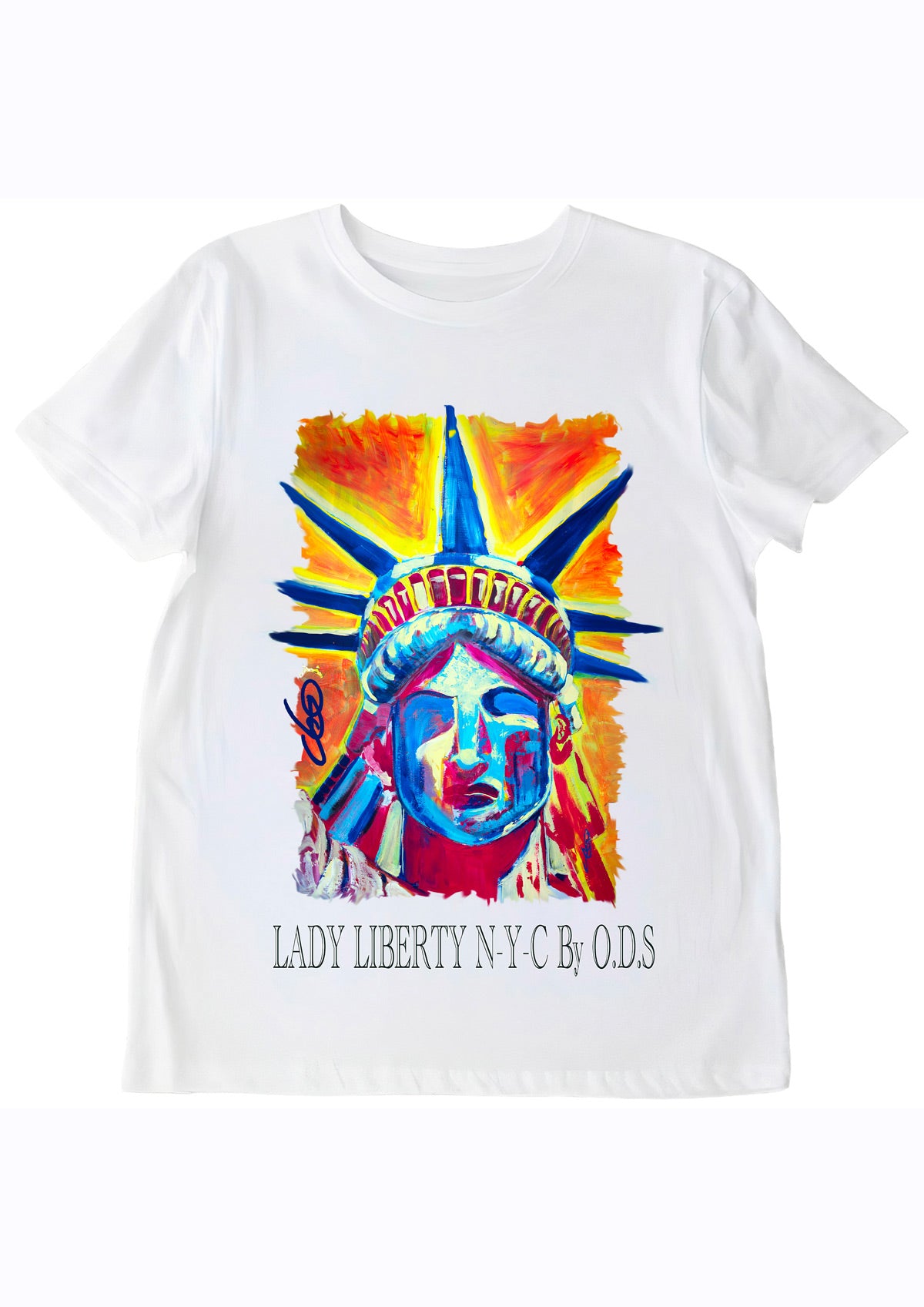 "T-shirt Lady Liberty N-Y-C By ODS - Statue de la Liberté New York - Peinture originale Ondine"

