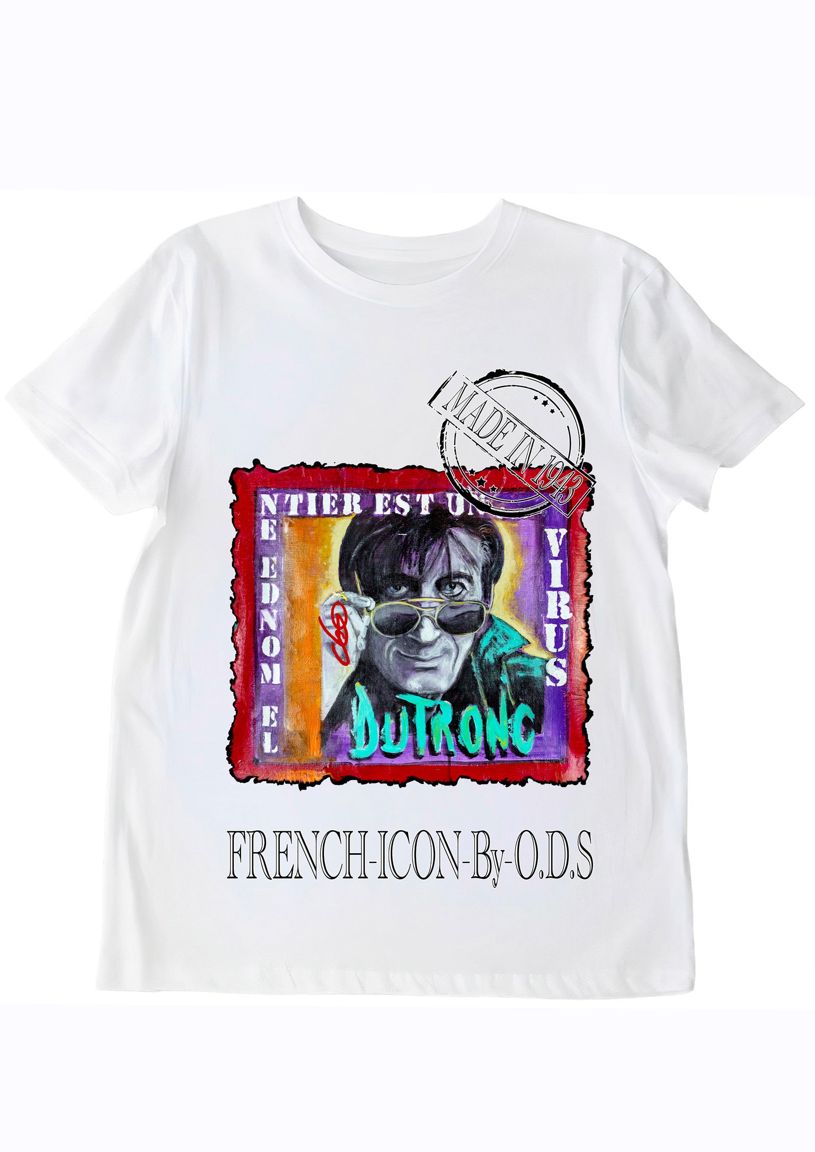 T-shirt Dutronc Tableau Pop Art - Créateur français ODS - Art wearable Jacques Dutronc - O.D.S collection
