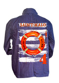 Veste Bouée Belam Saint-Malo - Bel Âme Bretagne - Peinture originale artiste Ondine - Art wearable créateur français - Bouée bateau maritime - Veste Saint-Malo - Cadeau Bretagne mer - Jacket art maritime - Création française Bretagne
