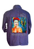 Veste bleu de Chine Frida Kahlo By ODS - Créateur français - Art wearable féministe - O.D.S collection Marseille
