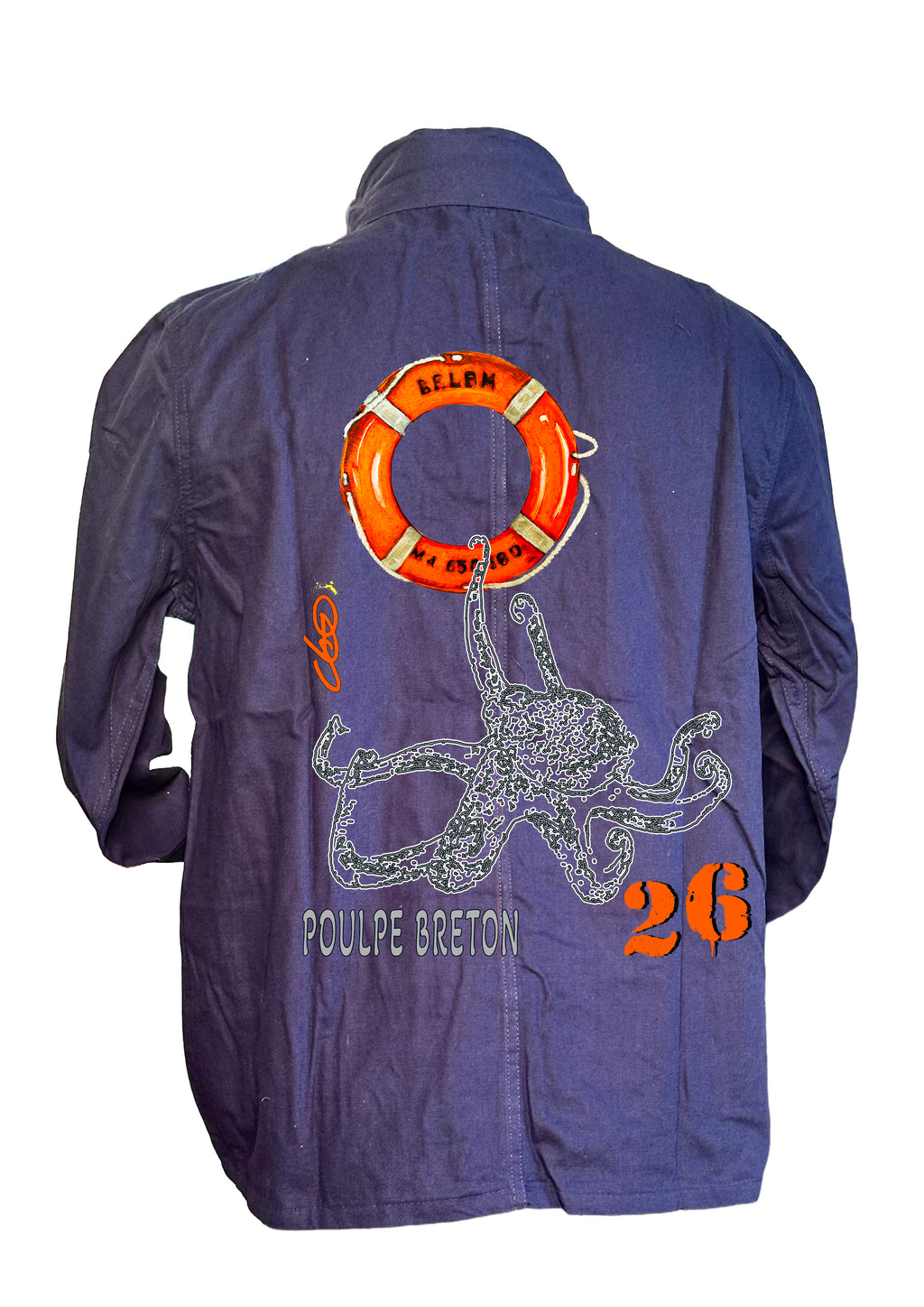 Veste Poulpe Breton O.D.S collection - Design artistique inspiré de la culture bretonne, peinture originale d'Ondine imprimée sur textile premium