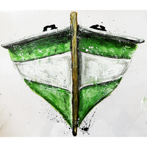 Peinture originale barque basque Pays Basque création Ondine ODS vêtements