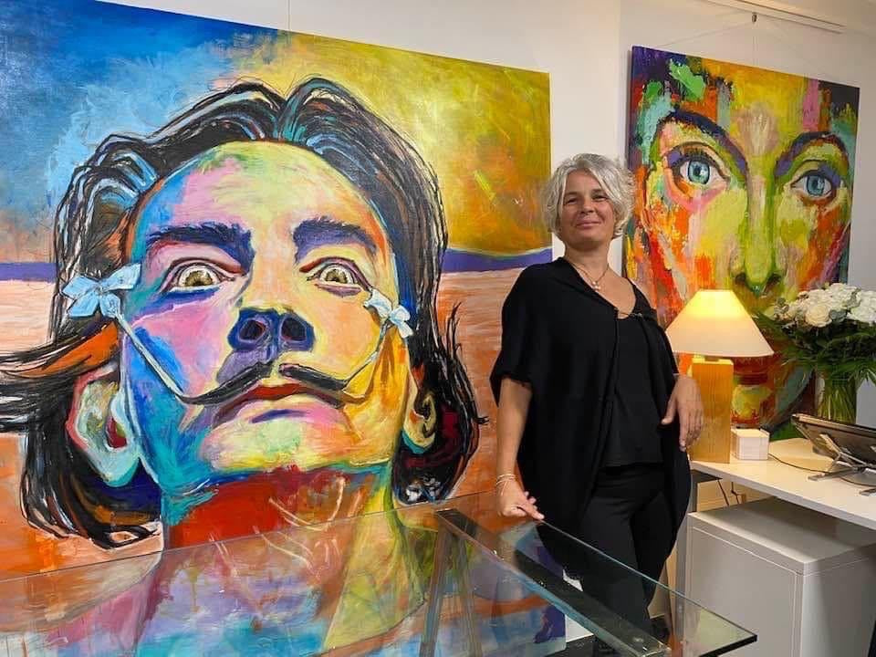Salvador Dali par Ondine Devis Steinmetz, artiste peintre franco-américaine marseillaise, hommage surréalisme catalan colore-format-170X160
