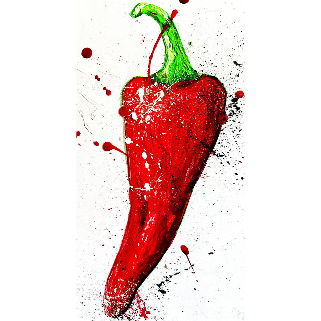 Peinture originale piment d'Espelette création Ondine artiste ODS