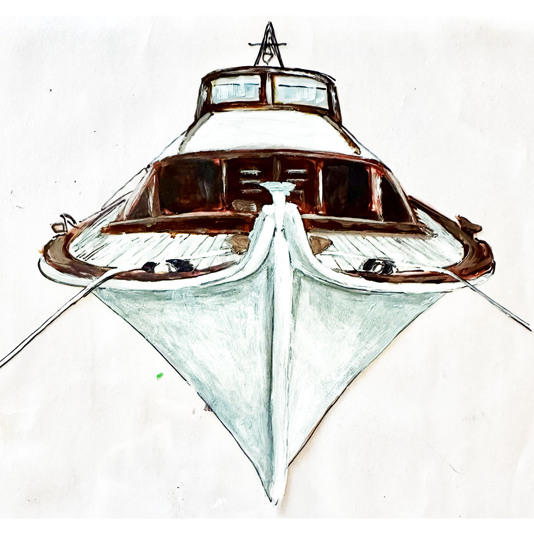 Peinture originale pinasse création Ondine artiste ODS