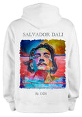 Sweat, Salvador Dalí, Portrait multicolore, By ODS, Art surréaliste, Pop art, Génie espagnol, Peinture originale de Ondine O.D.S, Créateur français, Art wearable, Portrait artistique

