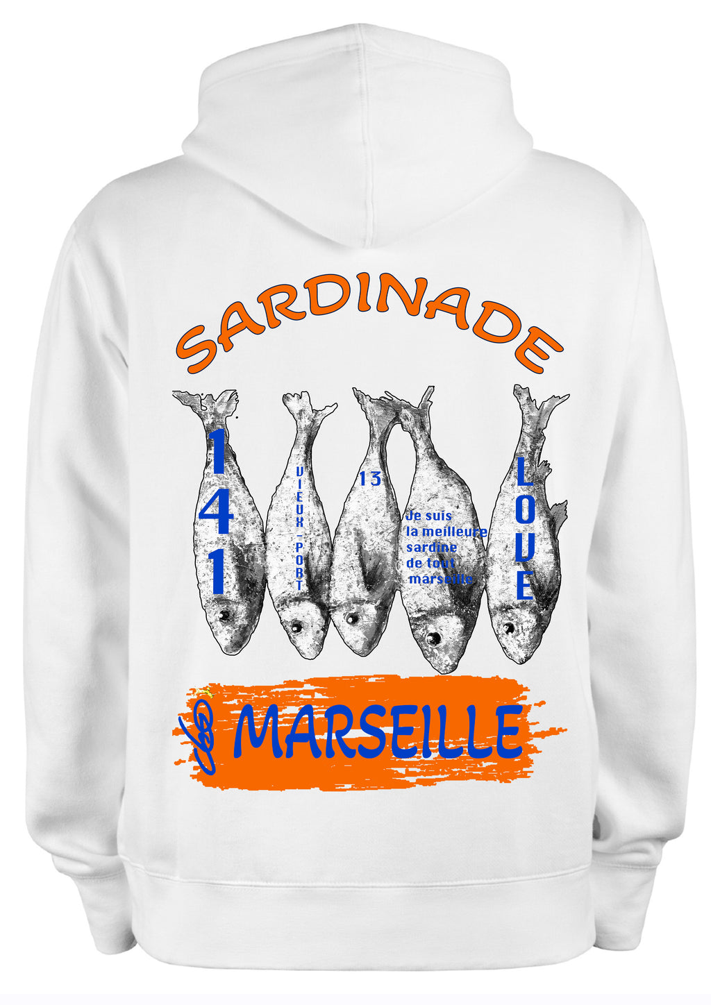 Sweat Sardinade Marseille O.D.S collection - Design artistique inspiré de la tradition marseillaise, peinture originale d'Ondine imprimée sur textile premium
