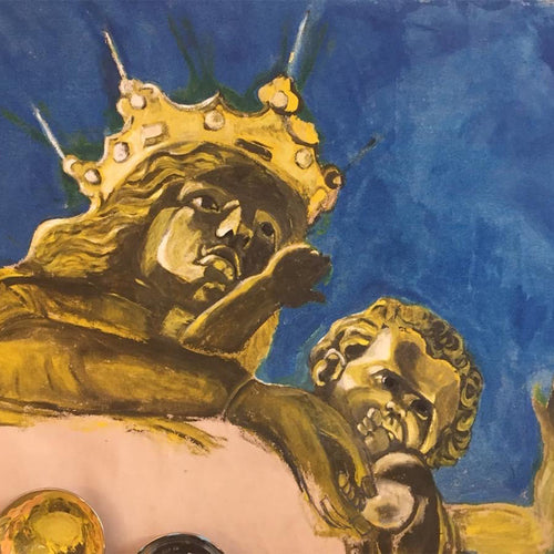 Début création peinture Bonne Mère Marseille par Ondine artiste ODS