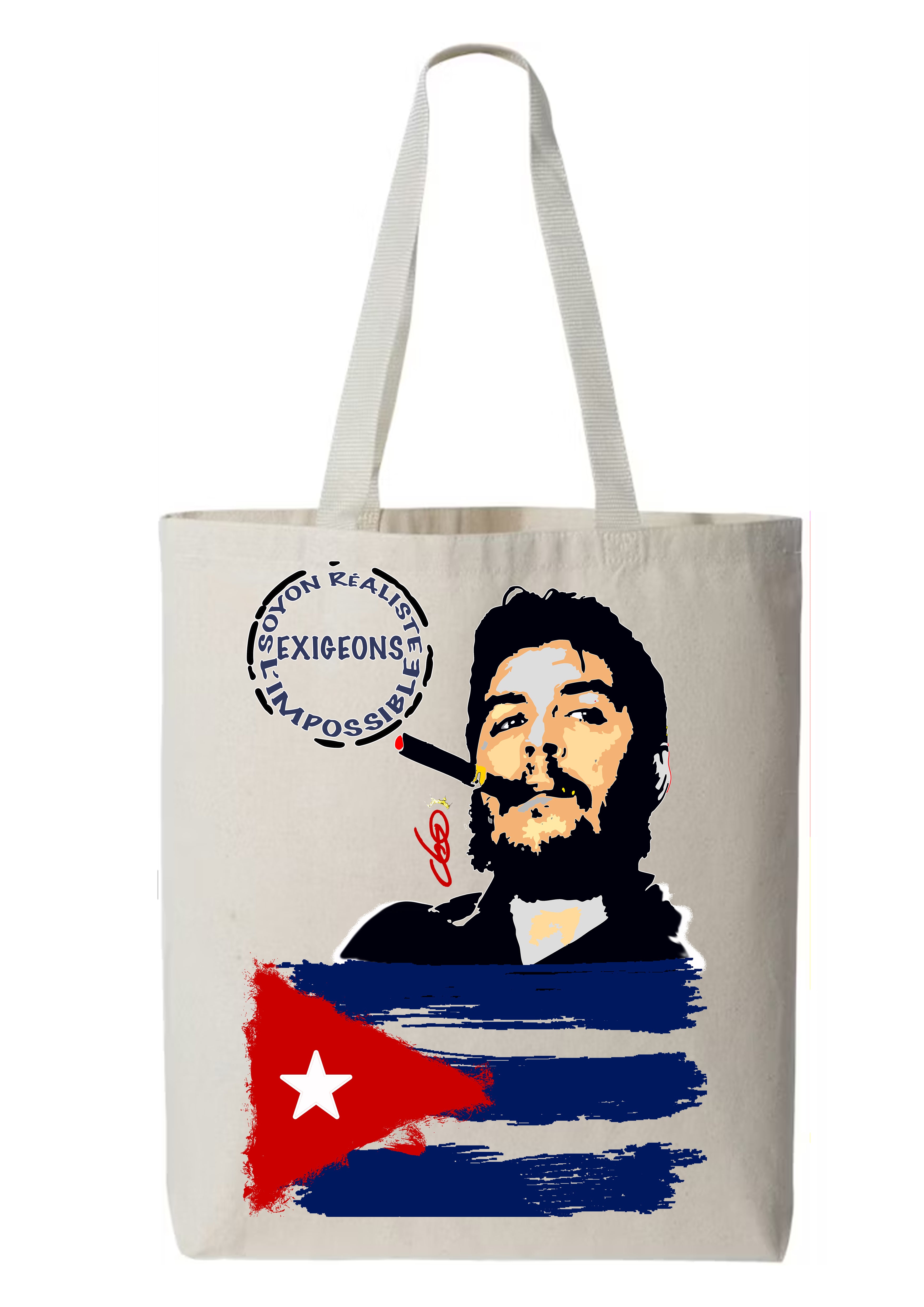 Totebag El Che avec design original créé par artiste Ondine Devis Steinmetz ODS peintre graphiste française - Coton- Imprimé en France