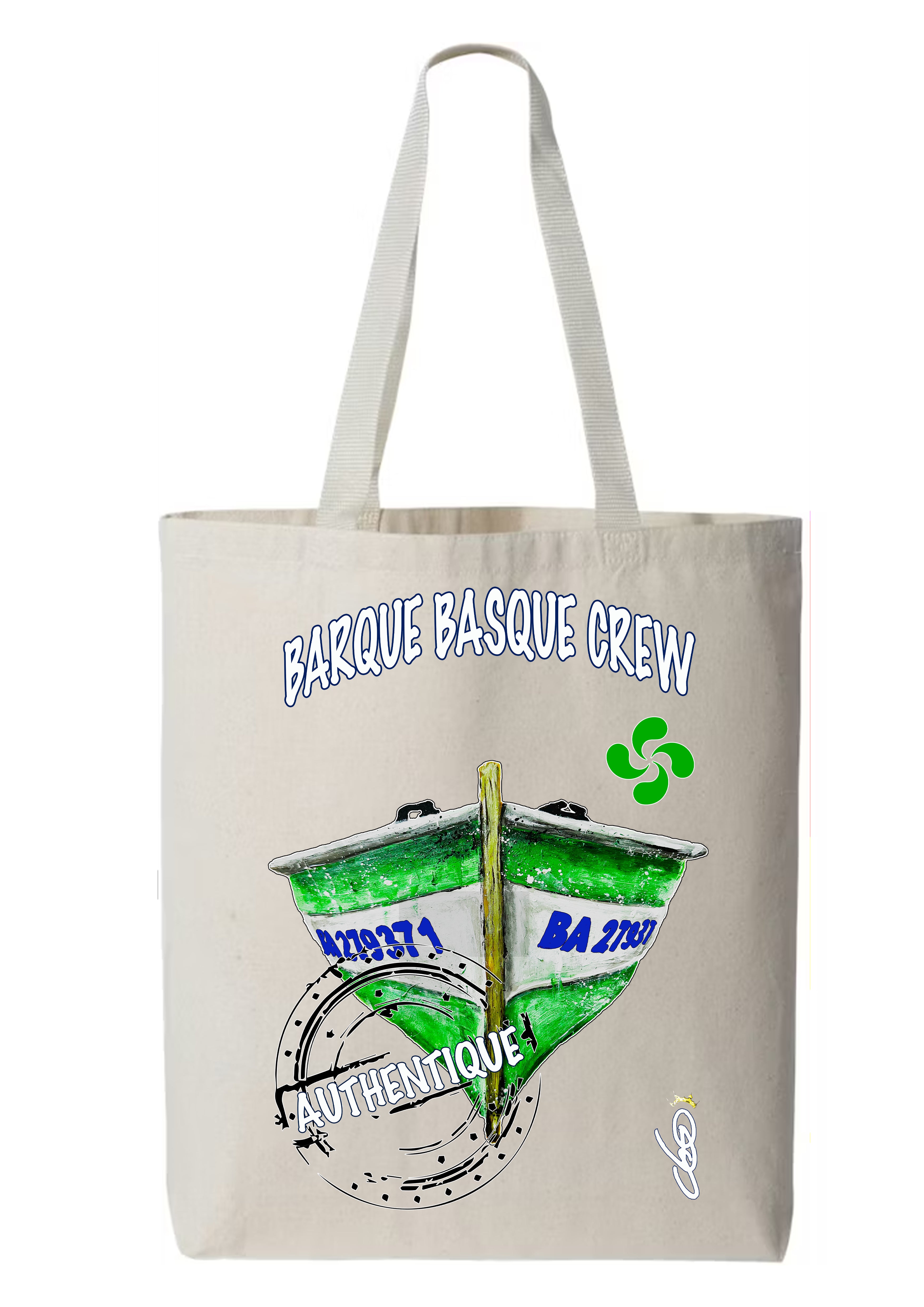 Totebag Barque Basque peinture originale signée Ondine - Créateur français ODS Collection

