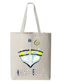 Totebag Barquettes Marseille peinture originale signée Ondine - Créateur français ODS Collection
