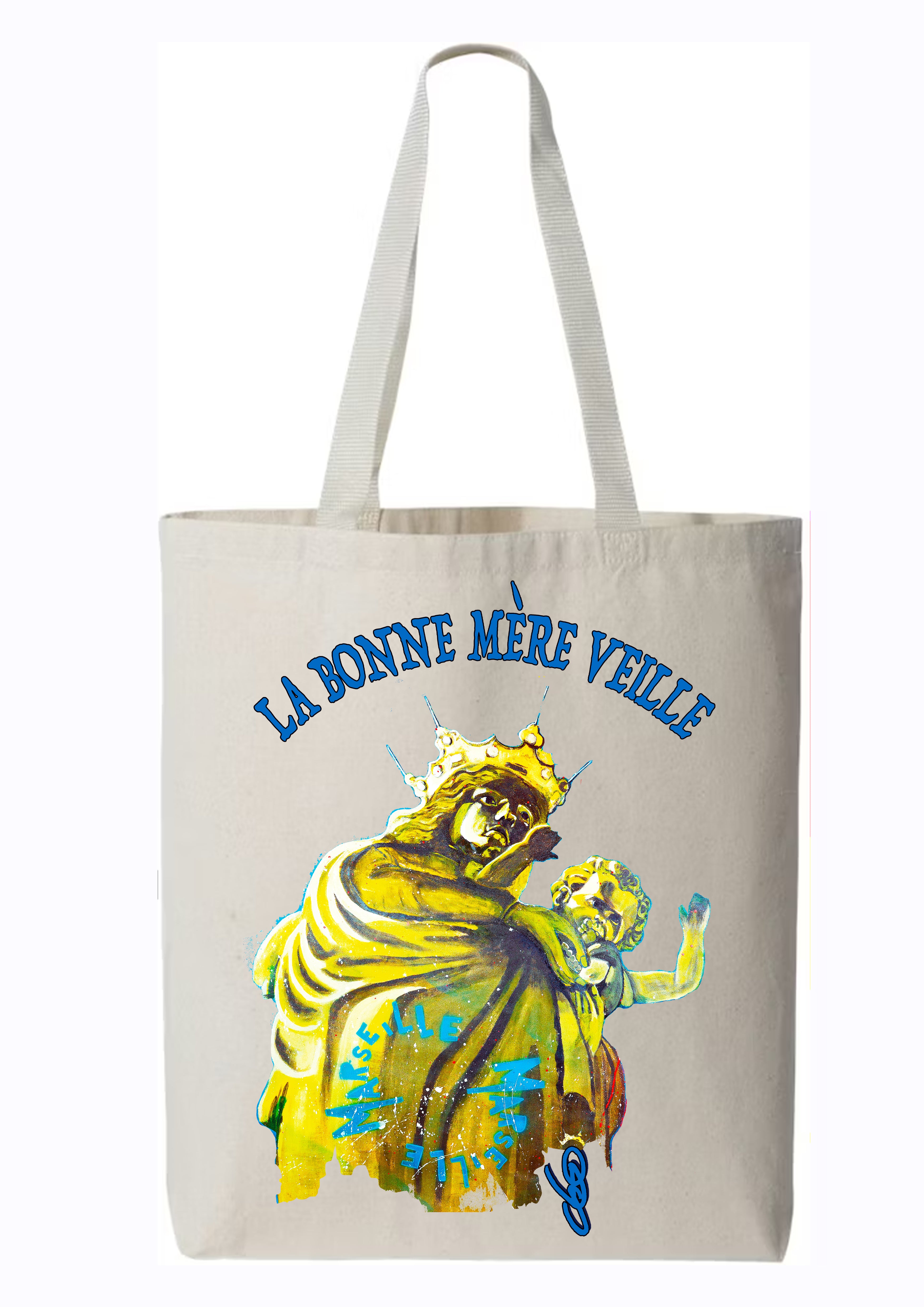 Totebag Bonne Mère veille peinture originale signée O.D.S - Créateur français Ondine Devis Steinmetz - ODS Collection
