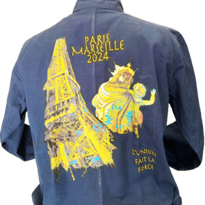 Veste bleu de Chine avec impression "Paris Marseilles 2024 JO" - ODS Paris