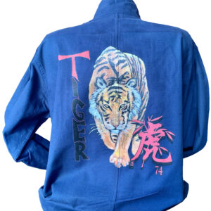 Veste bleu de Chine avec impression "Tigre chinois" - ODS